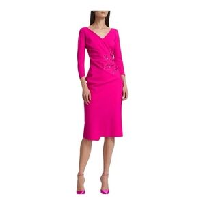 Chiara Boni La Petite Robe Pink Carera Sequin Midi Dress Size 18
